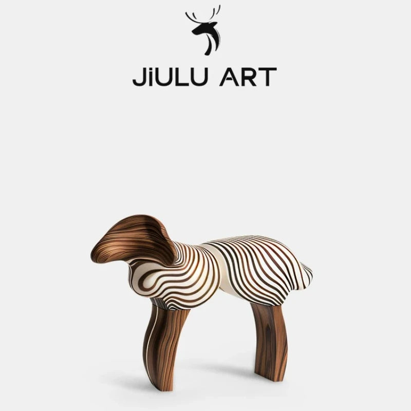 Tabouret Enfant en Bois Massif - Forme Agneau Artistique