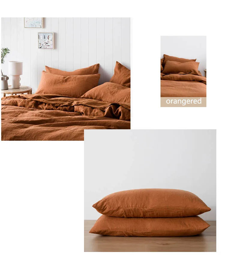 Housse de Coussin Lin Pur Format Enveloppe Coloris Uni