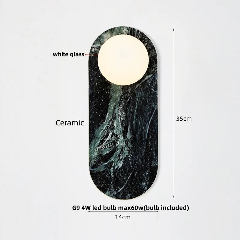 Applique Murale Céramique Blanche LED Style Wabi-Sabi