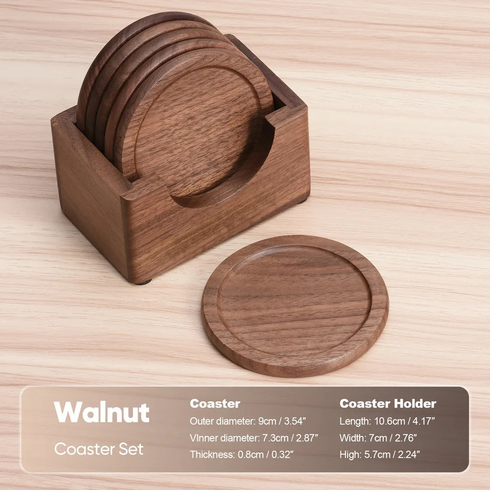 Set de 6 Dessous de Verre en Bois - Style Japonais