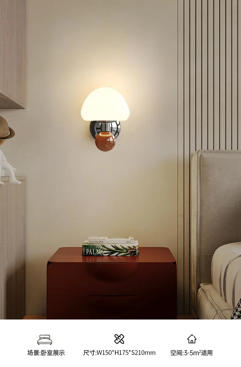 Applique Murale LED Champignon Crème à Tirette Enfant