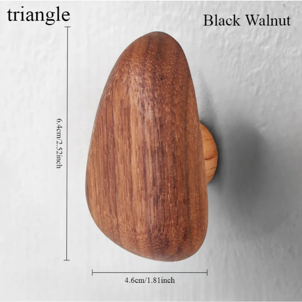 Poignée de Tiroir Bois Massif Forme Galet Style Nordique