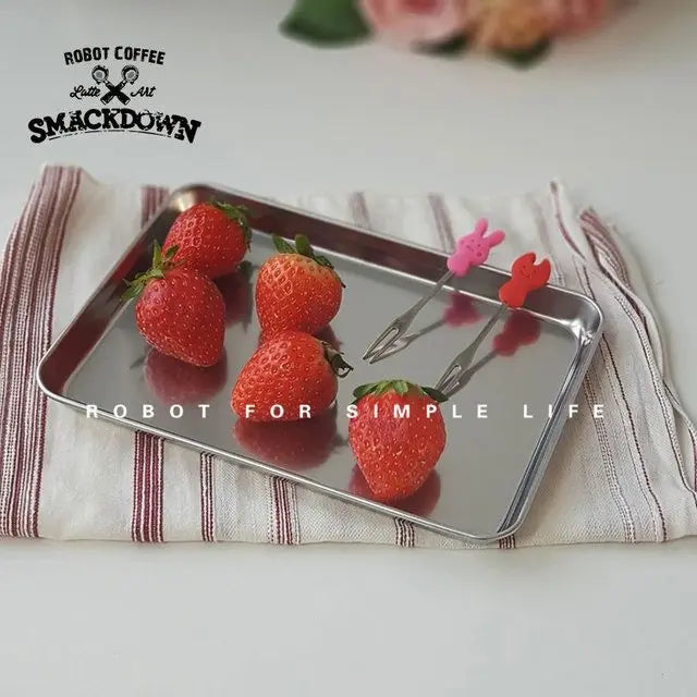 Stainless Steel Serving Tray – Rectangular Dessert Plate