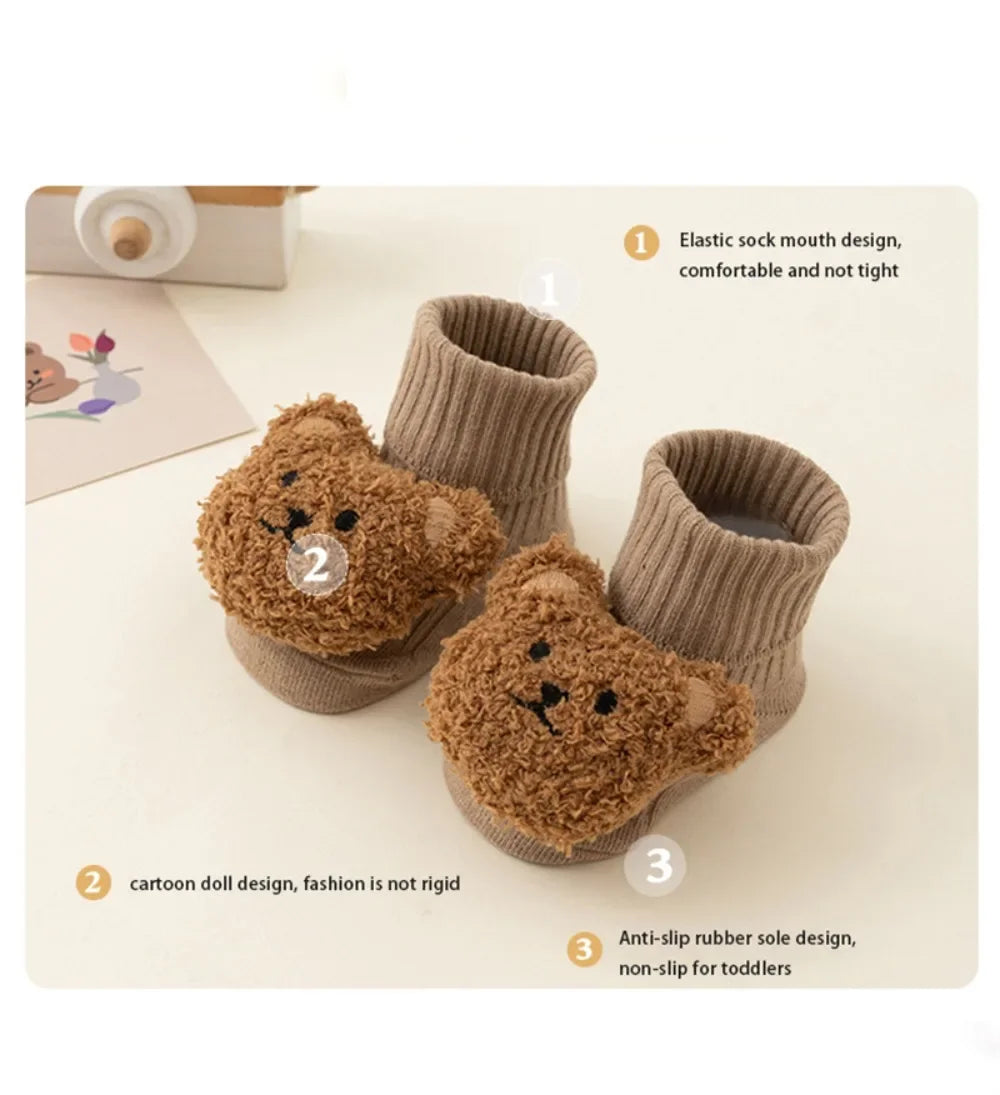Chaussettes Bébé Hiver Motif Ourson Épaisses