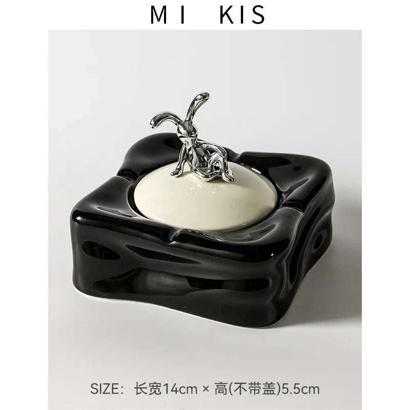 Ceramic Ashtray – Anti-Ash Design, Living Room Decor