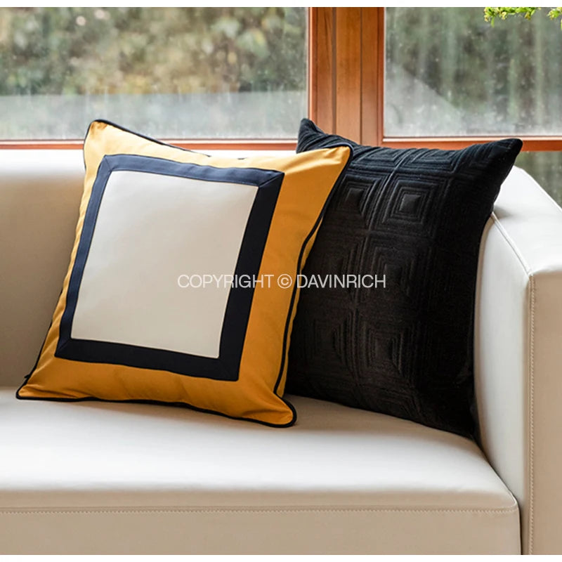 Housse de Coussin Matelassée 3D Motif Géométrique Vert Pistache