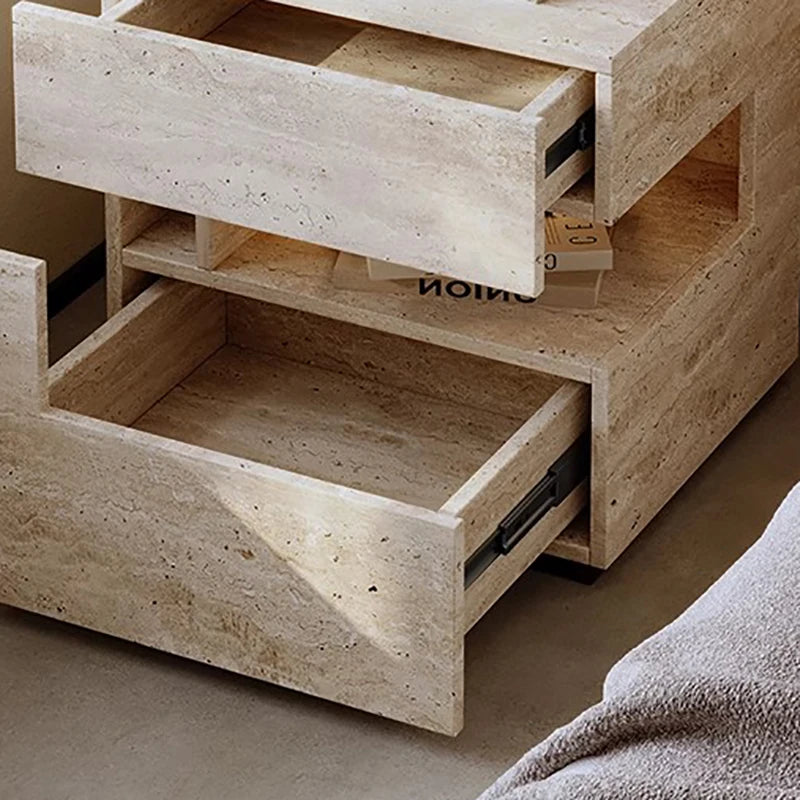 Minimalist Nightstand – 2-Drawer Metal Bedside Table