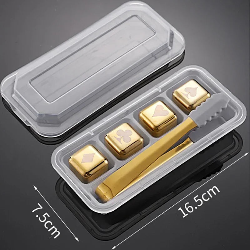 Pierres à Whisky Réutilisables en Acier Inoxydable