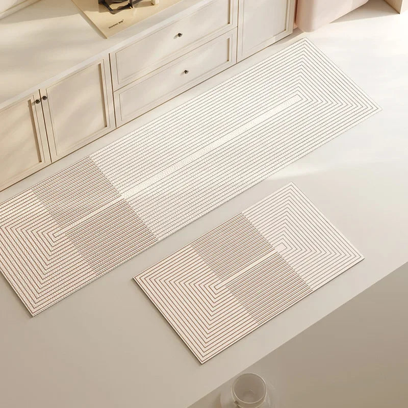 Tapis de Cuisine Absorbant - Style Épuré Longue Bande