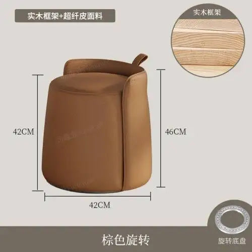Tabouret d'Assise Rembourré en Cuir - Design Nordique