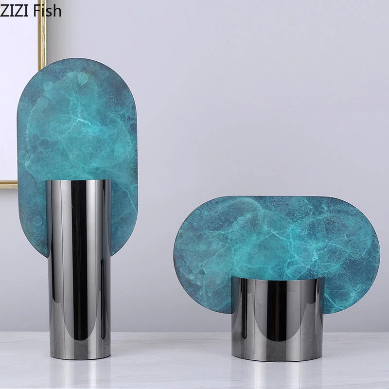 Vase en Marbre Géométrique - Design Épuré pour Fleurs