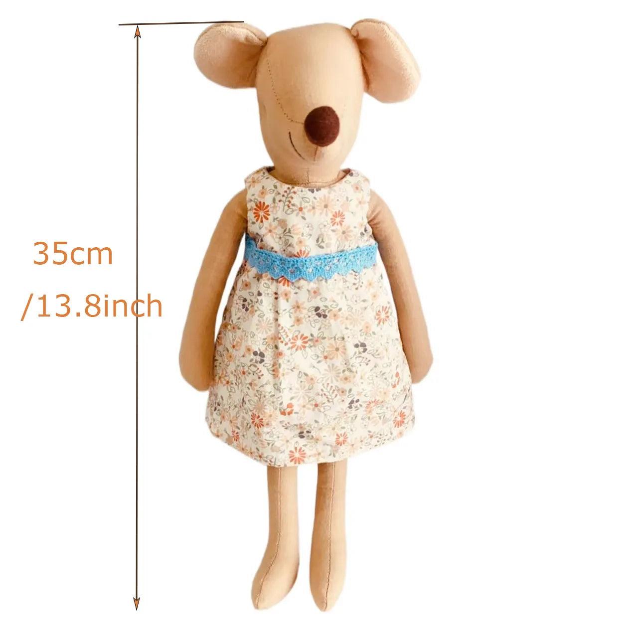 Peluche Souris Nœud Papillon Rose et Vert