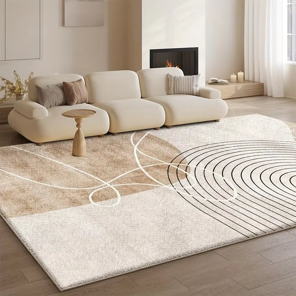 Tapis Flanelle Moderne Léger Luxe Antidérapant Lavable