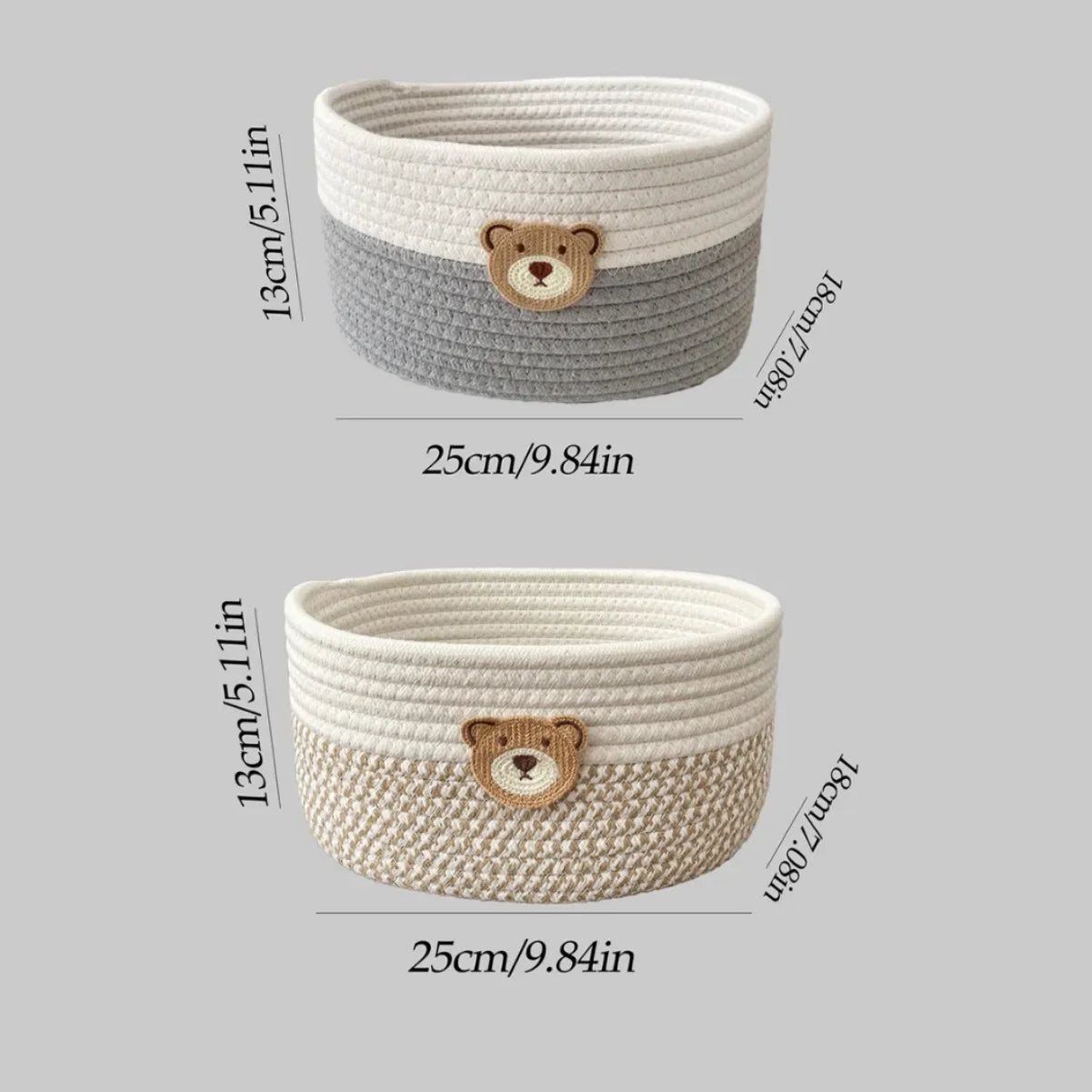 Panier en Corde de Coton Tressée pour Rangement