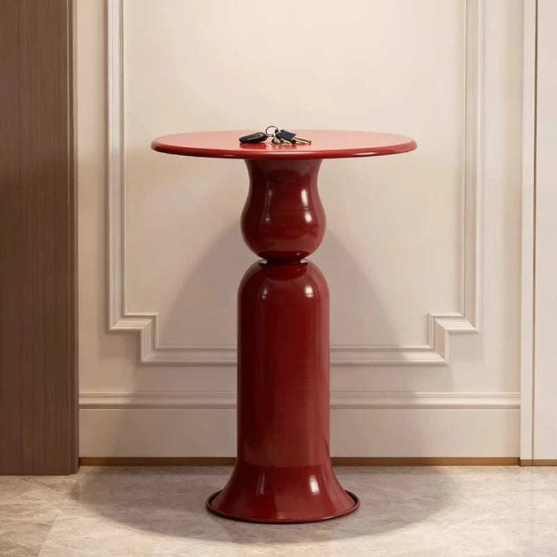 Table Basse Ronde en Métal avec Rangement - Style Italien
