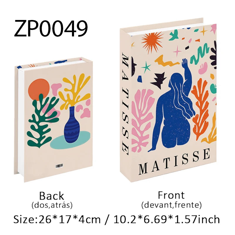 Faux Livres Décoratifs Boîte de Rangement Style Bauhaus