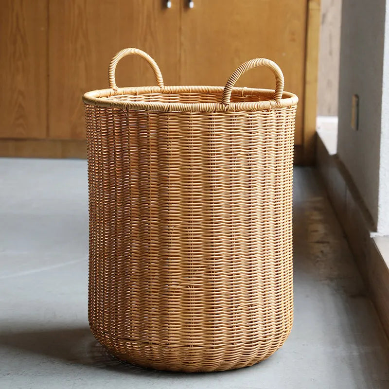 Panier de Rangement Rond Tressé - Style Rotin