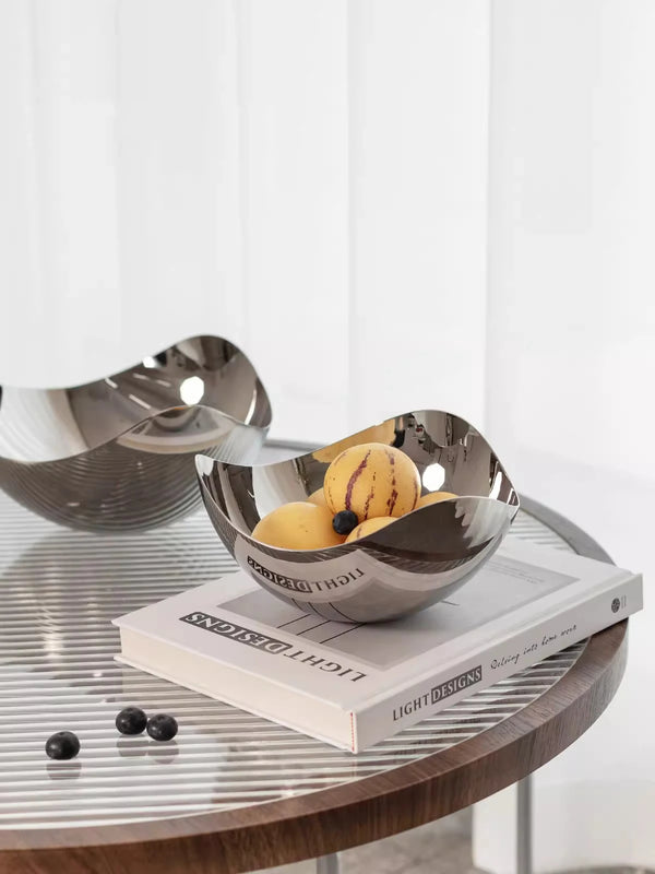 Stainless Steel Fruit Bowl – Nordic Round Serving Dish