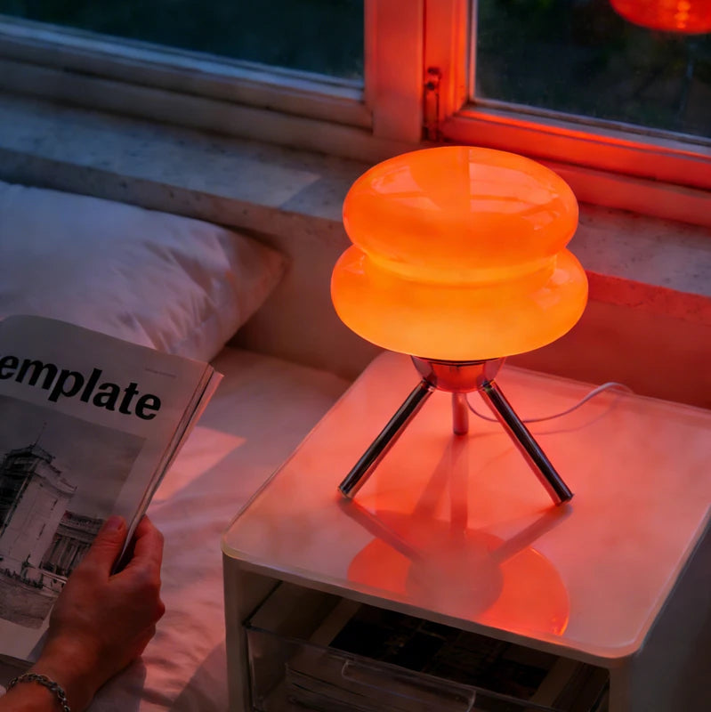Lampe de Table Macaron Crème - Style Bauhaus