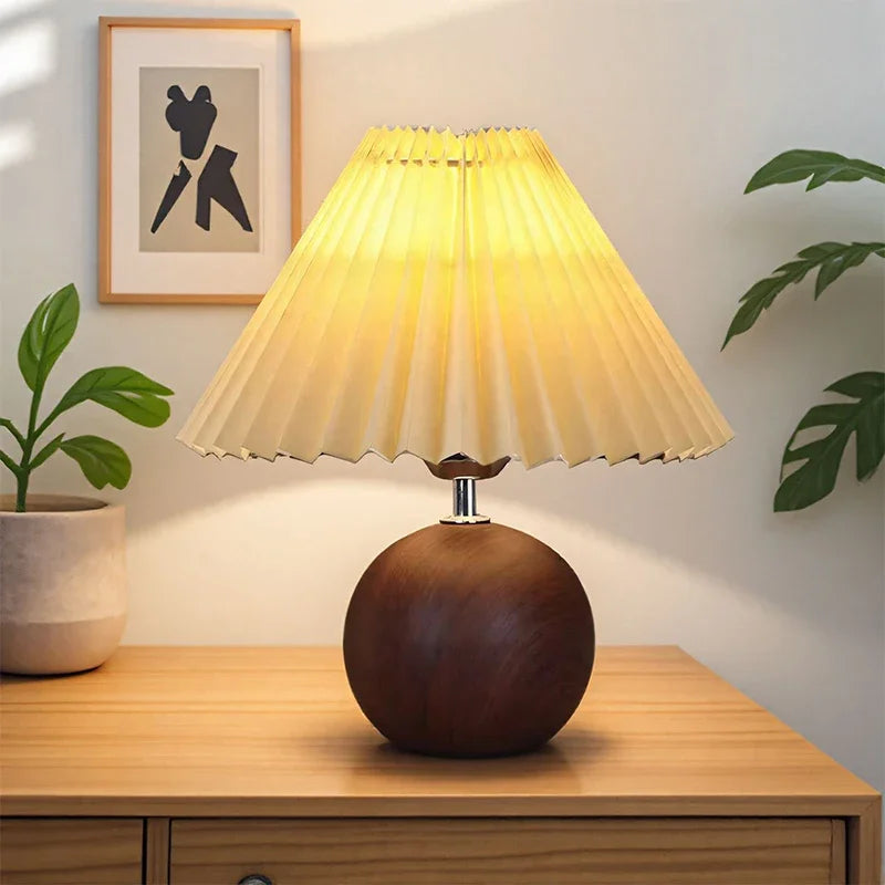 Lampe de Table LED Plissée - Trois Teintes avec Télécommande