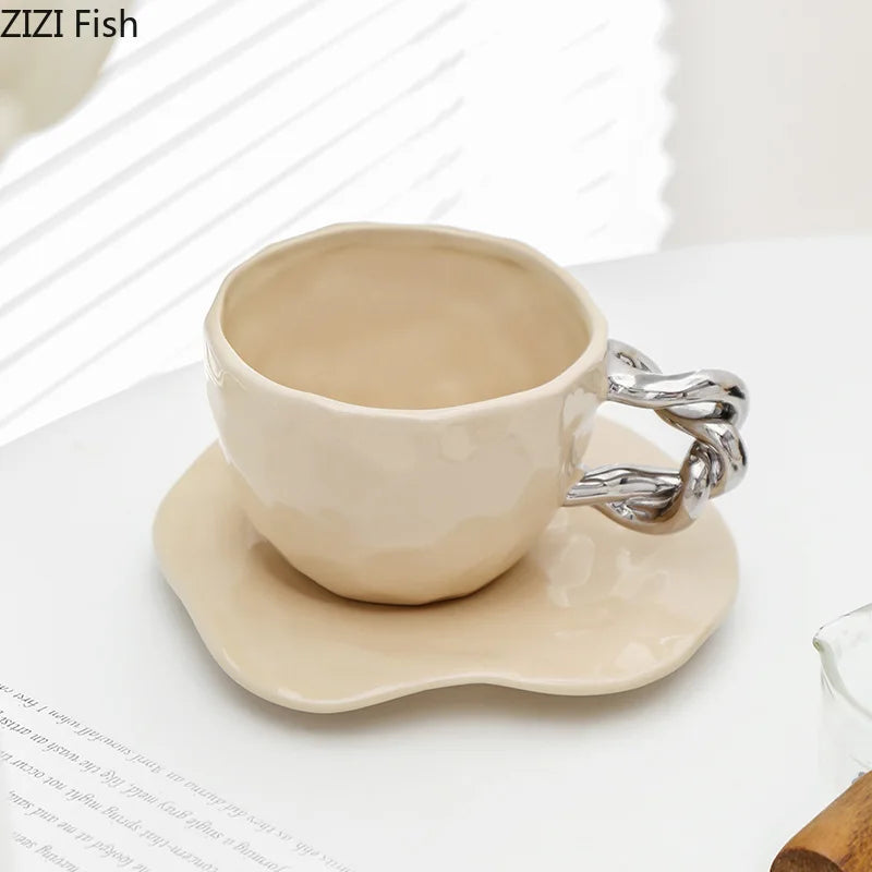 Tasse et Soucoupe en Céramique Créative Style Café