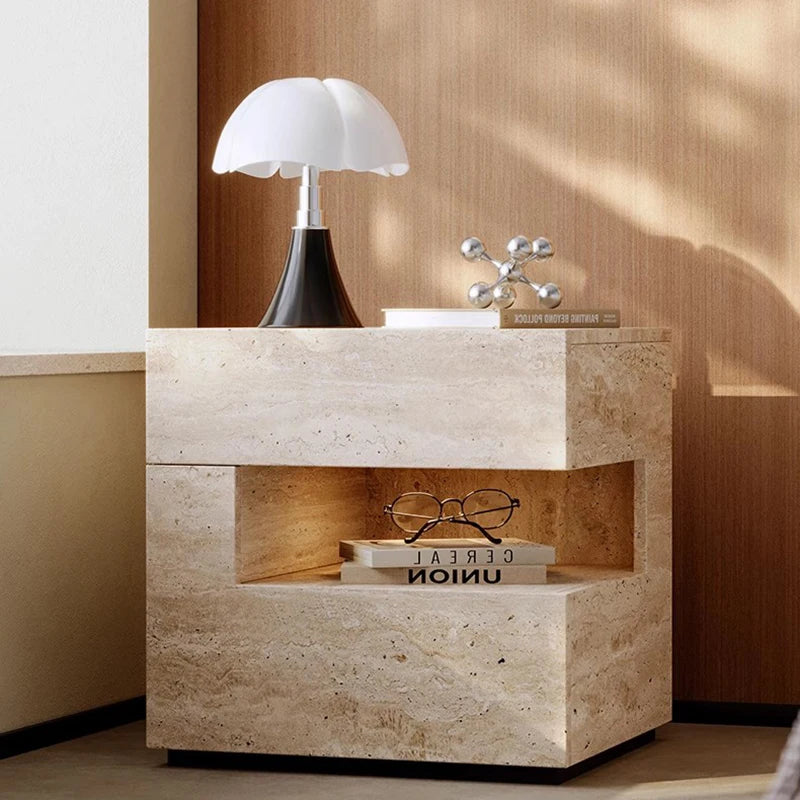 Minimalist Nightstand – 2-Drawer Metal Bedside Table