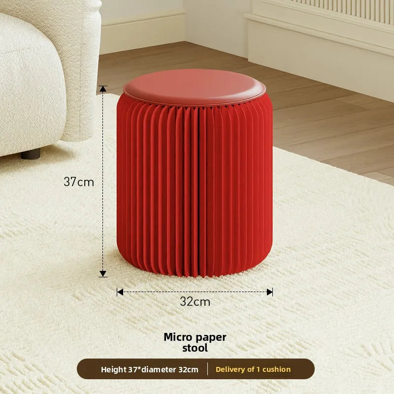 Tabouret Pliable en Carton Kraft - Design Accordéon