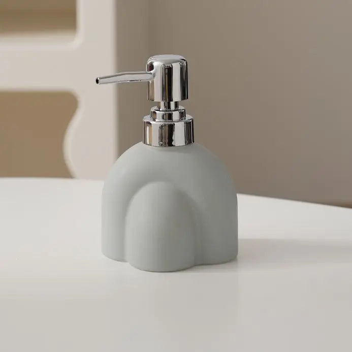 Distributeur de Savon Céramique Motif Encre Rayé