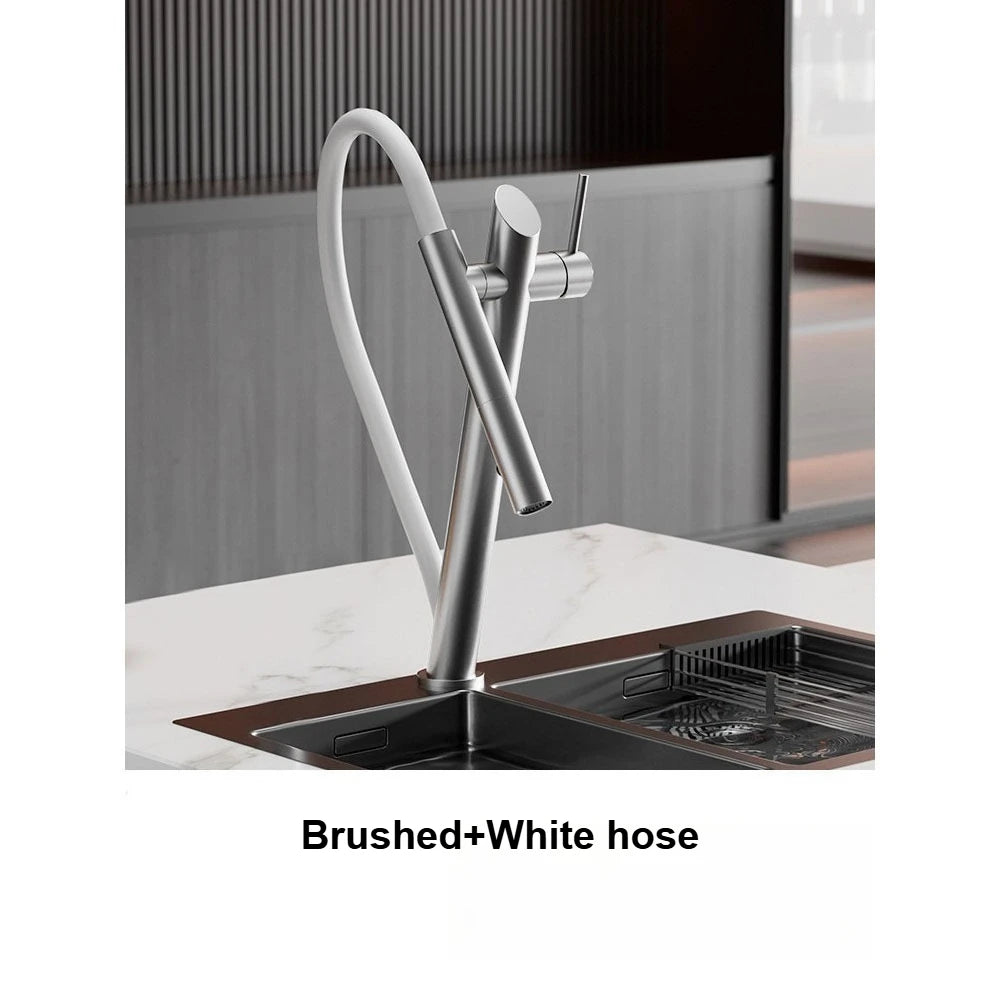 Robinet de Cuisine Magnétique Inox Noir et Rouge