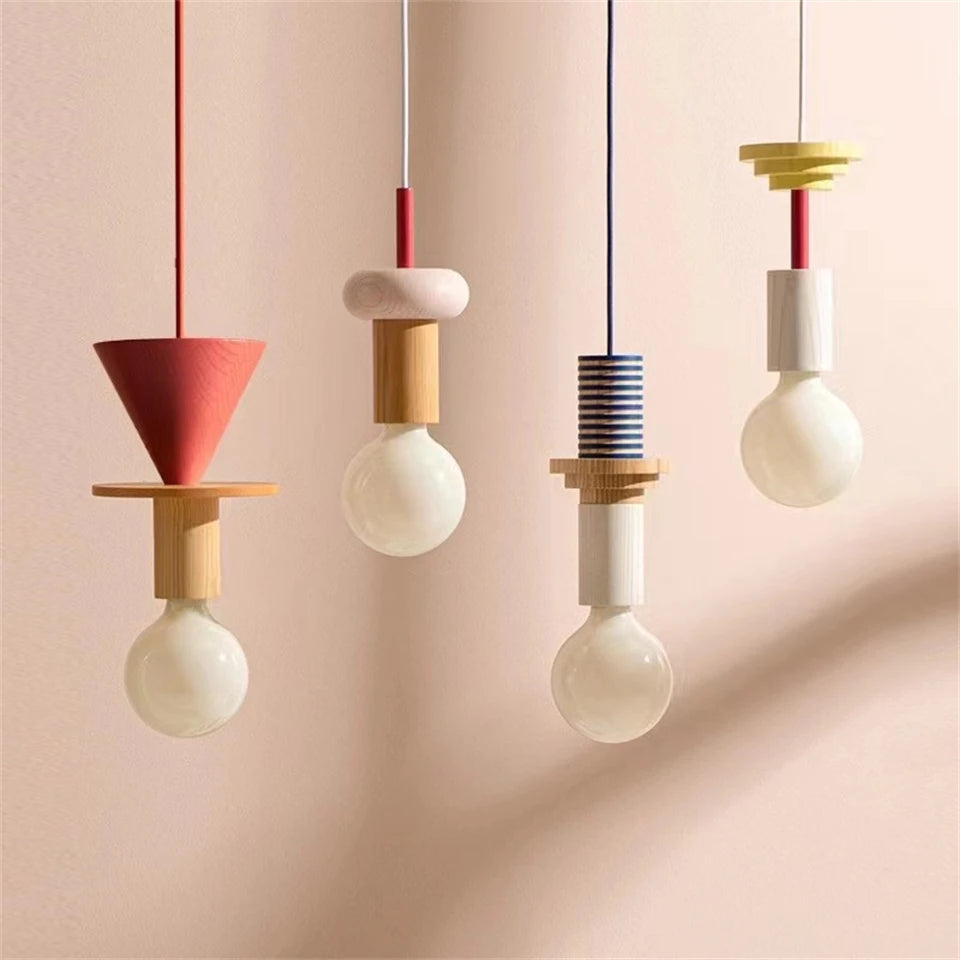 Suspension en Bois Nordique - Grain de Lustre LED