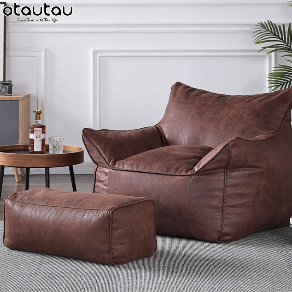Housse de Pouf Ottoman Simili Cuir - Sans Garnissage
