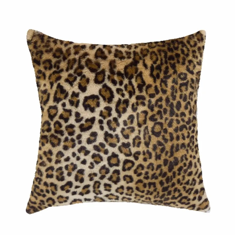 Housse de Coussin Fourrure Renard Sequins Style Italien Moderne
