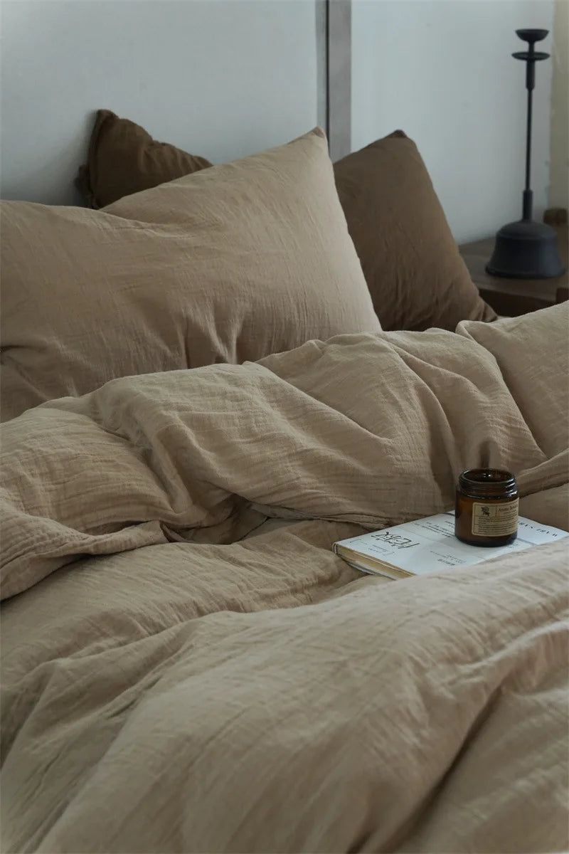 Parure de Lit en Gaze de Coton 3 Pièces