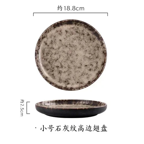 Assiette en Céramique Style Japonais pour Petit-Déjeuner