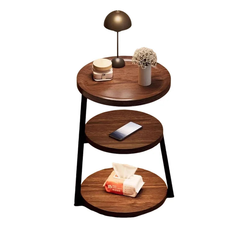 Table de Chevet Ronde Vintage - Multi-Niveaux