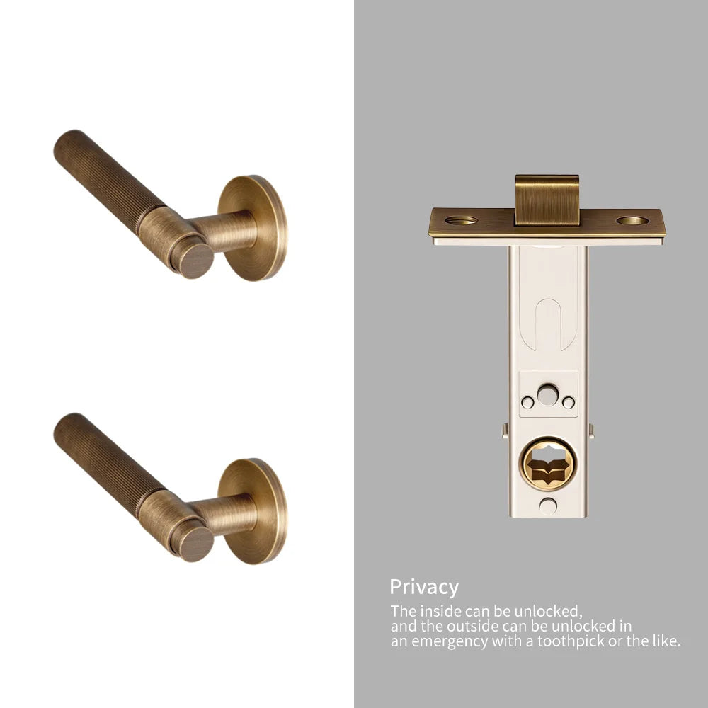 Brass Door Lock Set – Antique Bronze Hardware