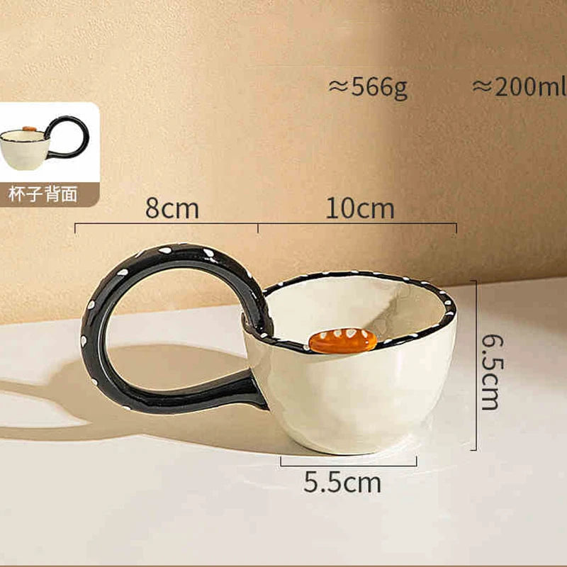 Tasse en Céramique Unie Grande Anse Style Luxe Léger