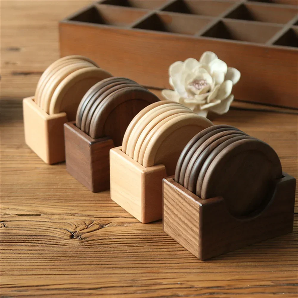 Set de 6 Dessous de Verre en Bois - Style Japonais