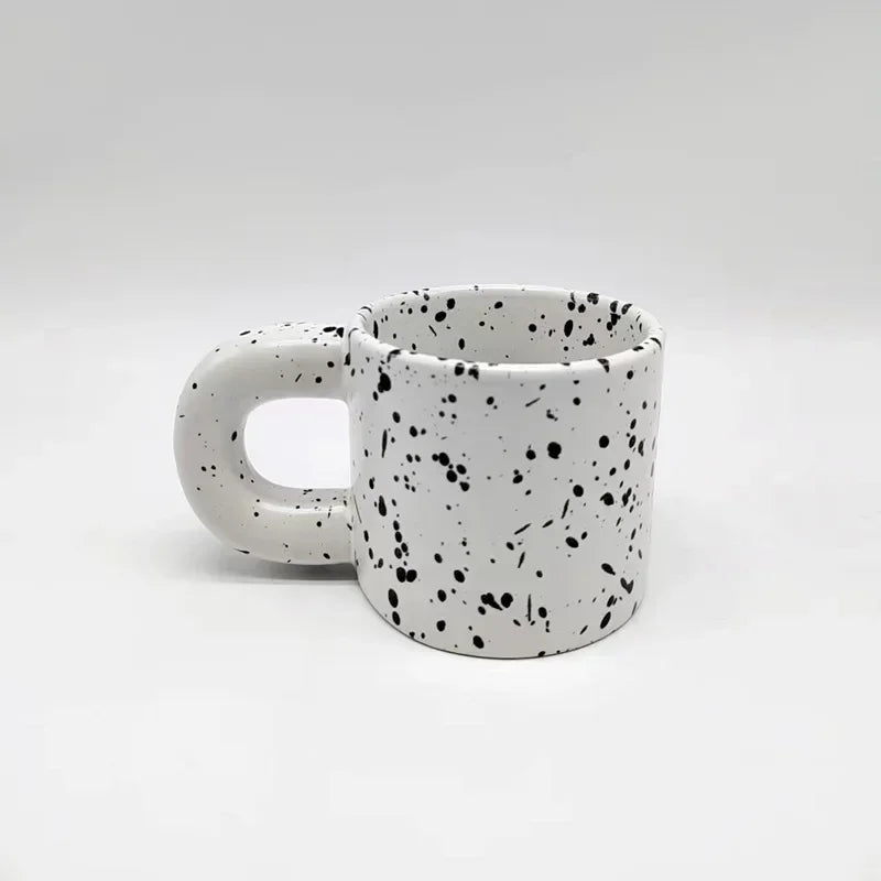 Tasse en Céramique Nordique Motif Éclaboussures d'Encre 330ml