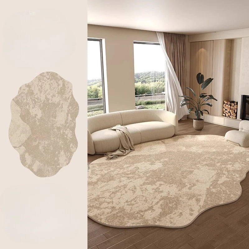 Tapis Léger Luxe Forme Irrégulière Peluche Épaisse