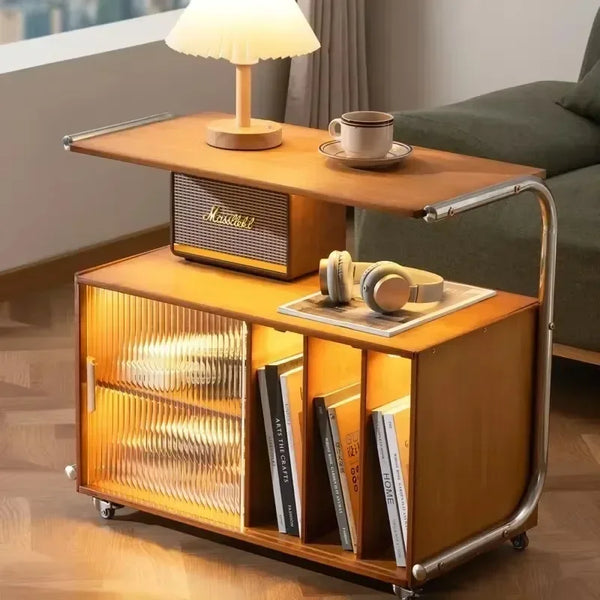 Table de Chevet Nordique avec Rangement Amovible