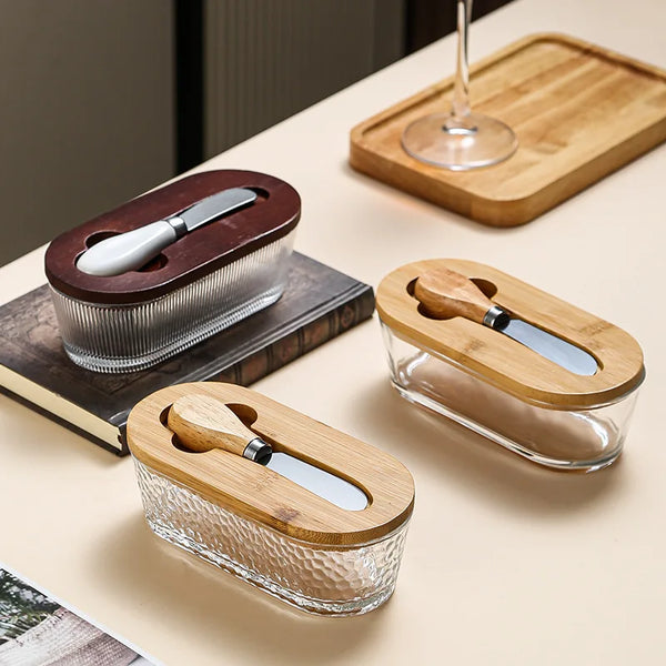 Boîte à Beurre en Verre Hermétique avec Spatule