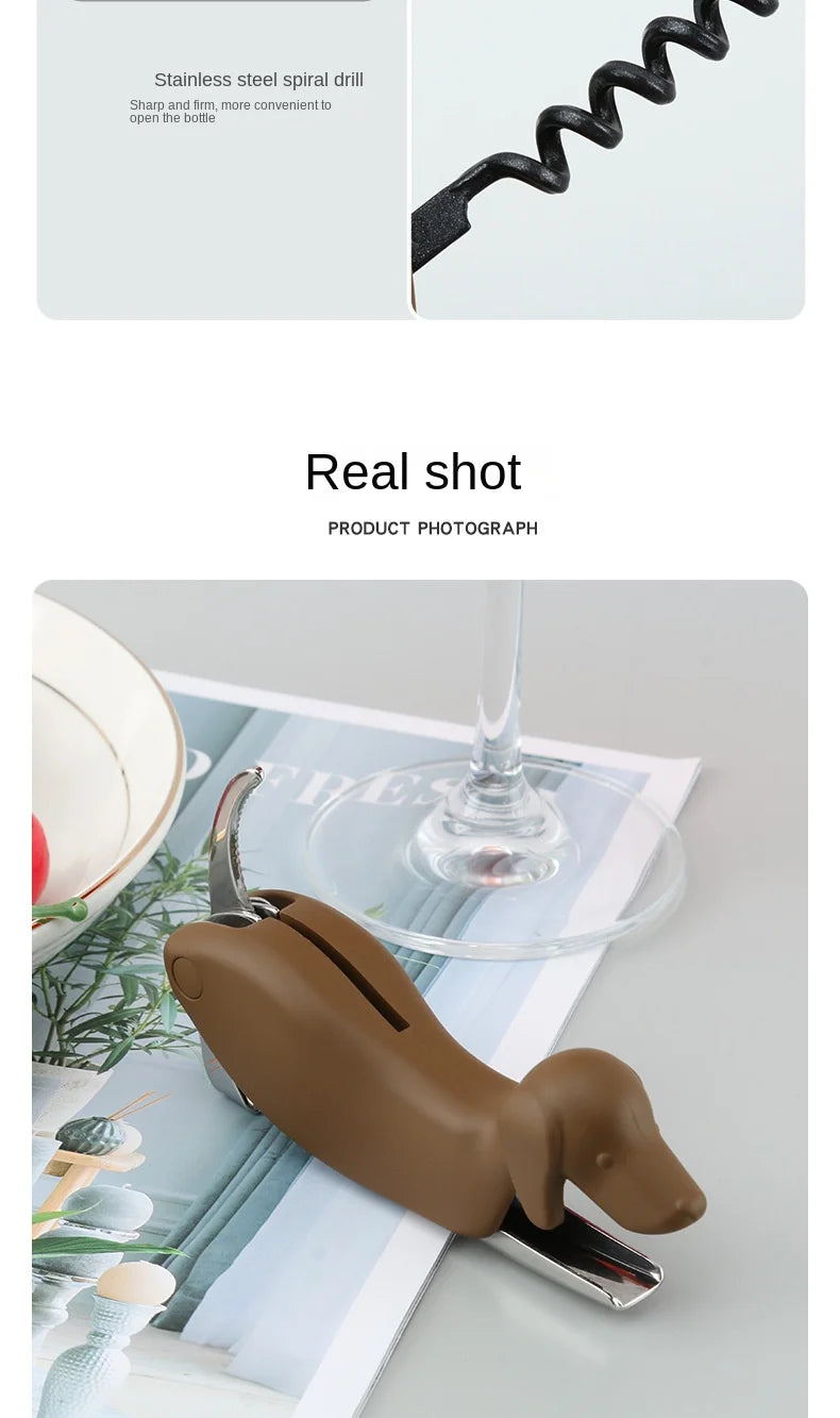 Tire-Bouchon Forme Chien avec Coupe-Capsule