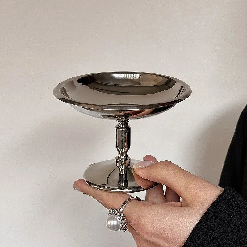 Coupe à Dessert Acier Inoxydable Style Rétro Base Haute