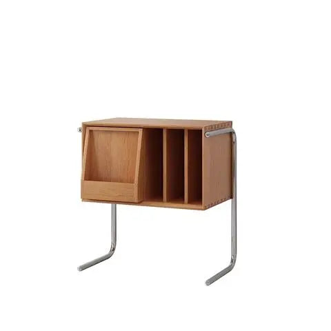 Table d'Appoint Bois Massif - Meuble de Rangement Vintage