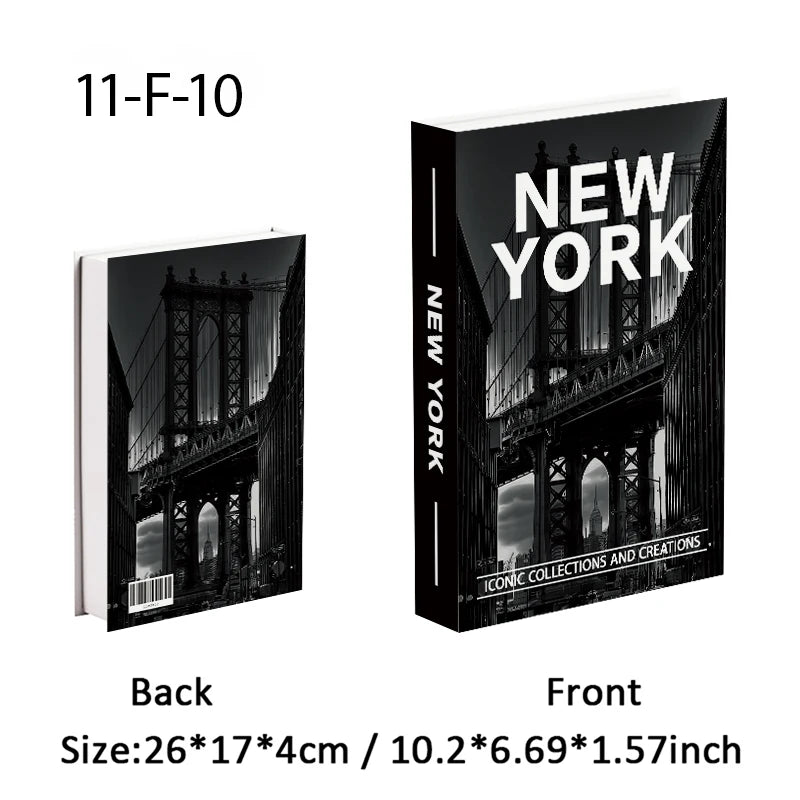Faux Livres Décoratifs Boîte de Rangement Style Bauhaus