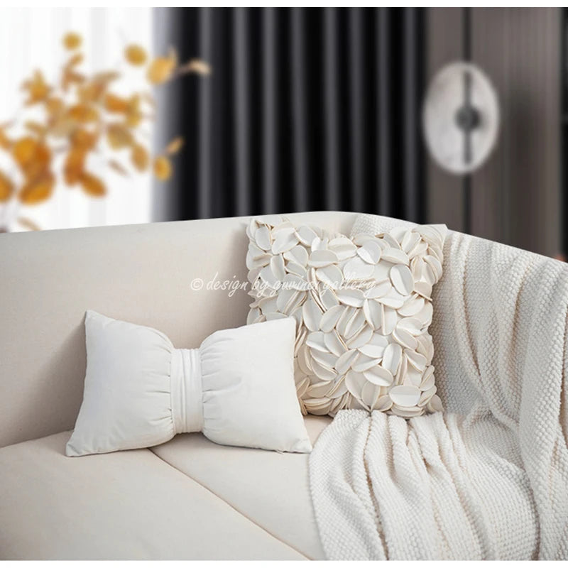 Housse de Coussin Fleurie Romantique Faite Main 45x45cm