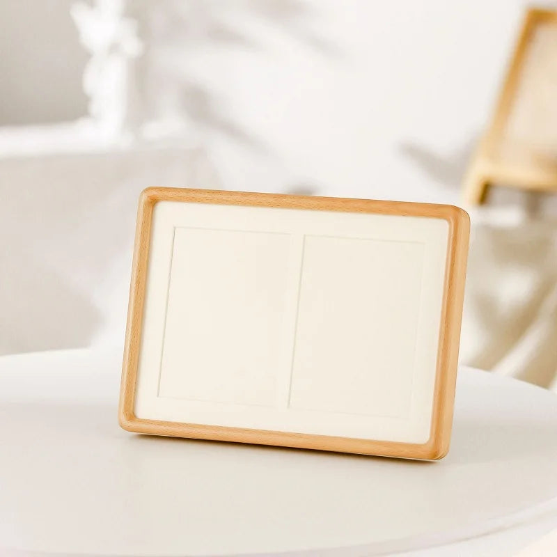 Cadre Photo Premium en Bois de Noyer - Coins Arrondis Duo