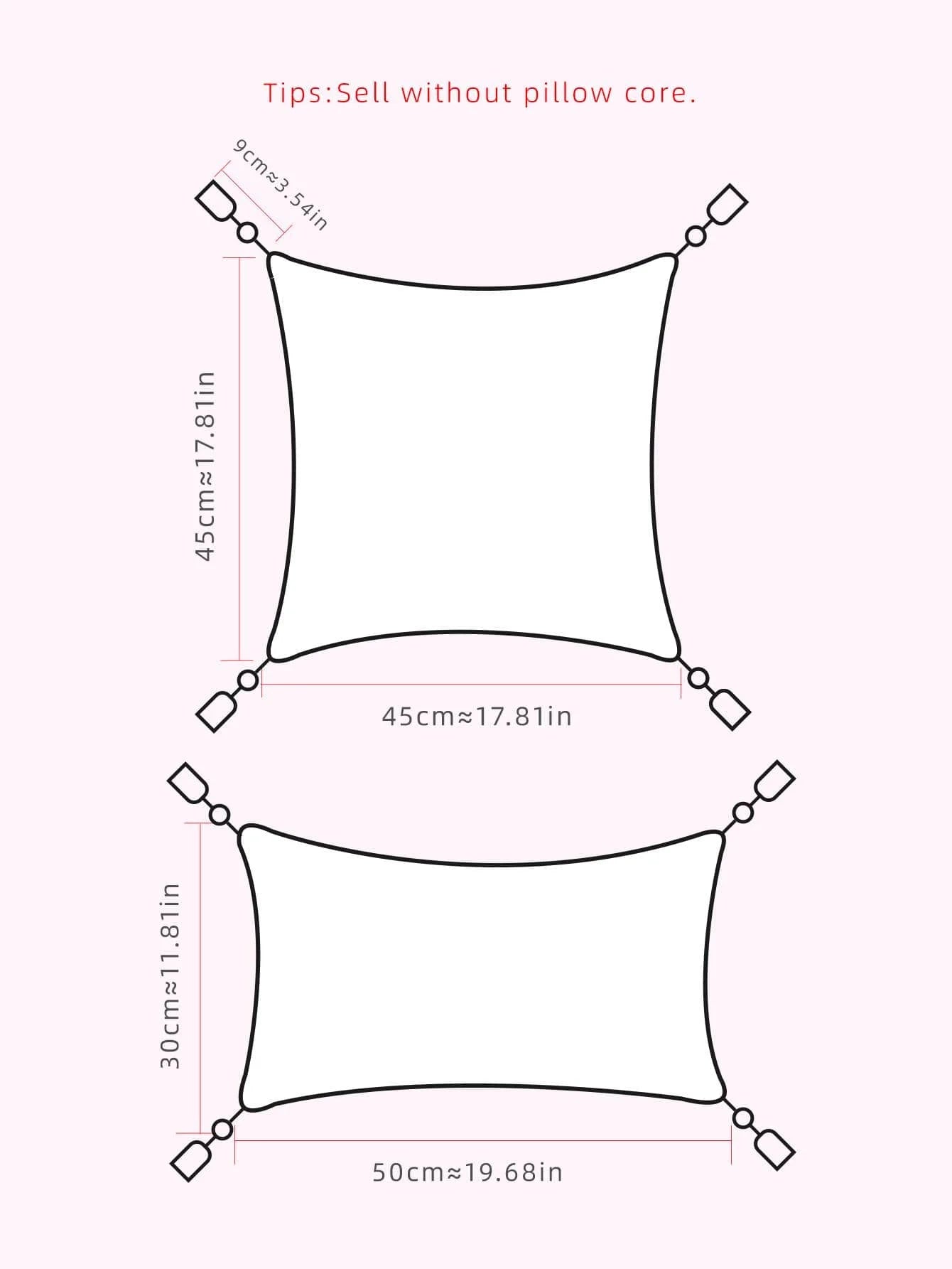 Housse de Coussin Toile Brodée - Motif Géométrique