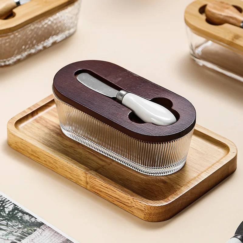 Boîte à Beurre en Verre Hermétique avec Spatule